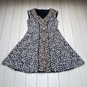Nanette Lepore Black and White Patterned Mini Dress